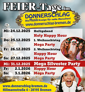 Weihnachten und Silverster im Donnerschlag