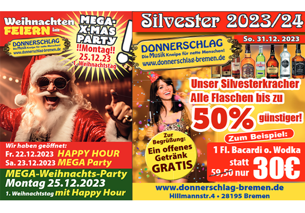 Weihnachten und Silvester im Donnerschlag